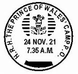 H.R.H. THE PRINCE OF WALES' CAMP P.O. Postmark H.R.H. THE PRINCE OF WALES' CAMP P.O. Postmark